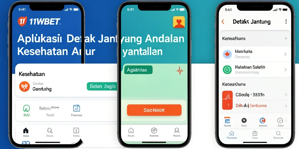 Tampilan antarmuka 11WBET untuk pemantauan Detak Jantung.