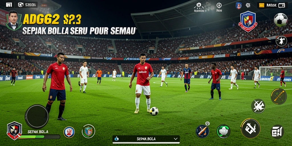 Antarmuka permainan Sepak Bola yang menarik dan interaktif.