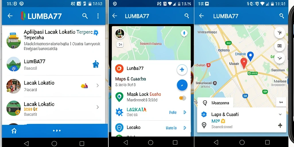 Tampilan antarmuka aplikasi LUMBA77 untuk lacak lokasi.