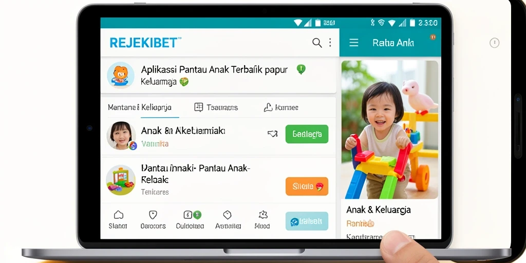 Tampilan antarmuka utama aplikasi REJEKIBET untuk memantau anak.